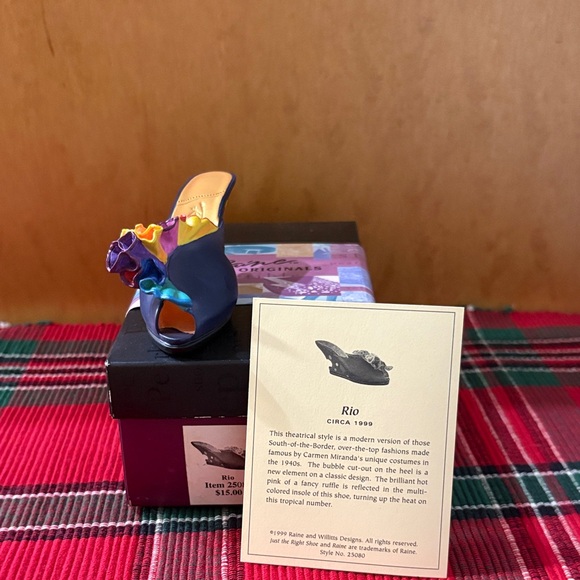 Just The Right Shoe Blue Floral Mules - Picture 4 of 5